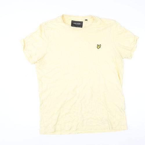 Lyle & Scott Men's Yellow Cotton Crew Neck Short Sleeve T-Shirt L