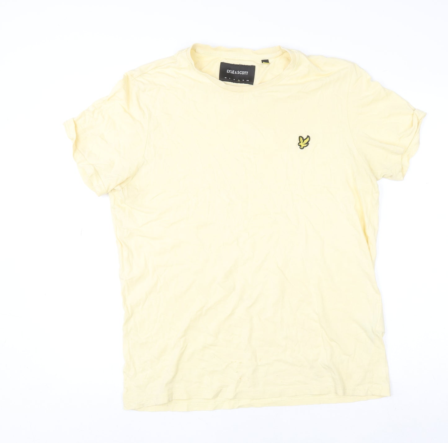 Lyle & Scott Men's Yellow Cotton Crew Neck Short Sleeve T-Shirt L