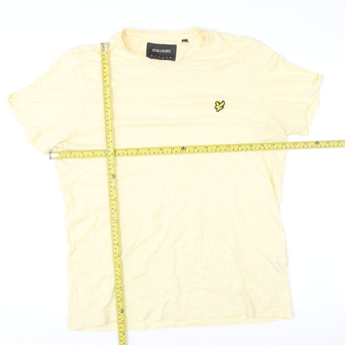 Lyle & Scott Men's Yellow Cotton Crew Neck Short Sleeve T-Shirt L