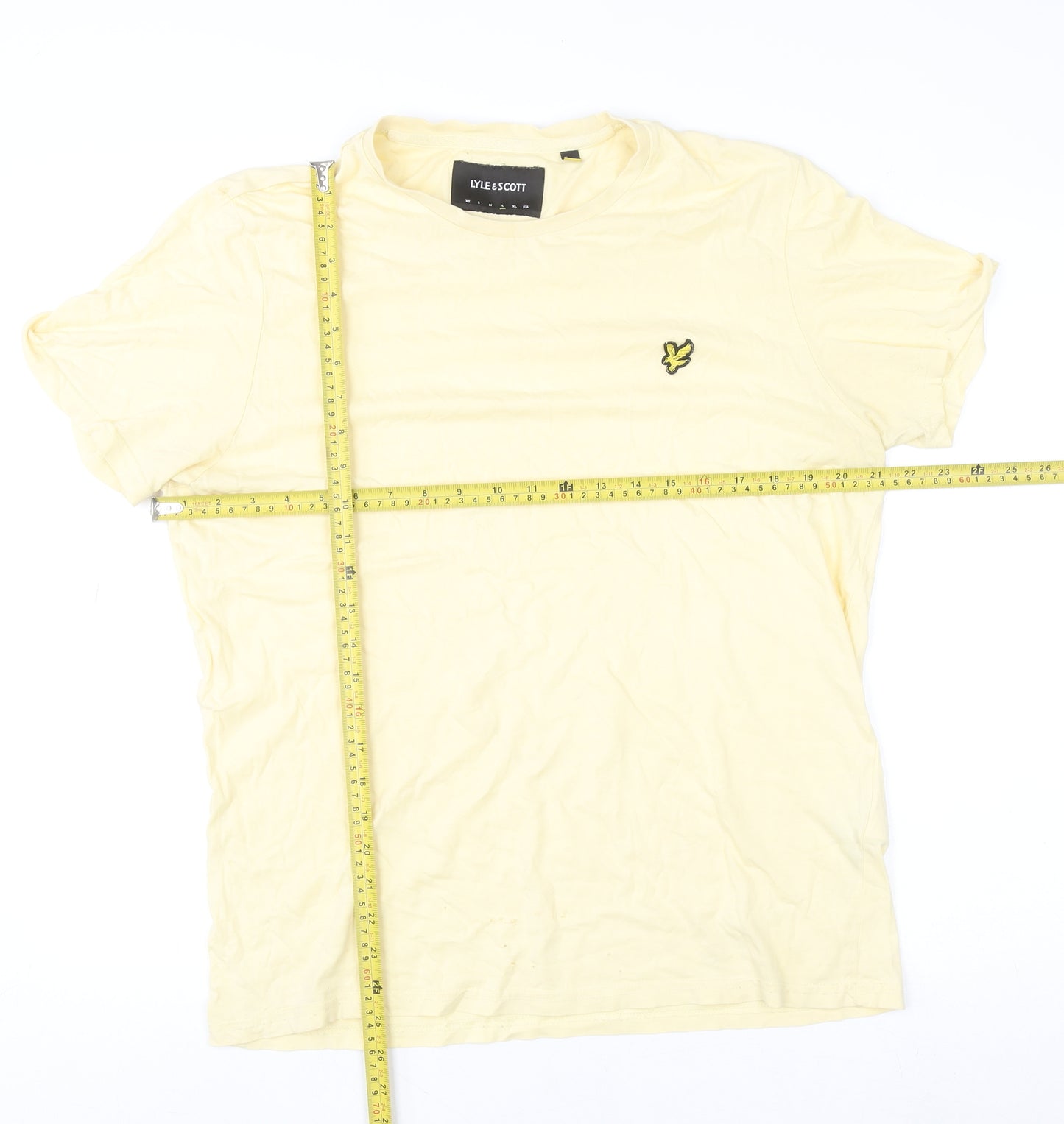 Lyle & Scott Men's Yellow Cotton Crew Neck Short Sleeve T-Shirt L