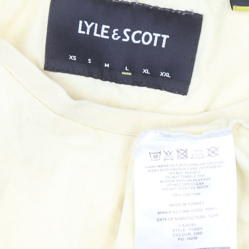 Lyle & Scott Men's Yellow Cotton Crew Neck Short Sleeve T-Shirt L