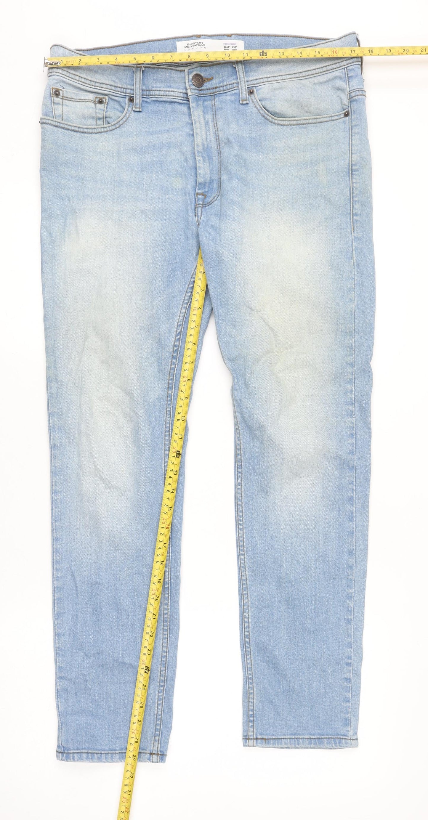 Burton Menswear London Light Blue Skinny Jeans W34 L30
