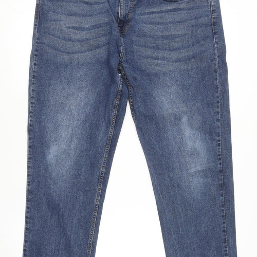 Threadbare Men's Blue Straight Denim Jeans 36W 31L Regular Fit