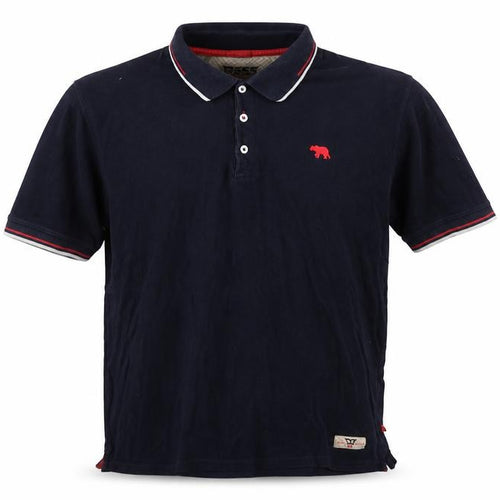 D555 Men's Blue L Polo Shirt Short Sleeve Classic Cotton