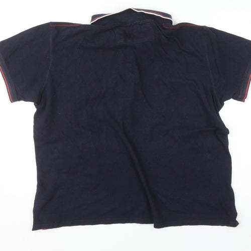 D555 Men's Blue L Polo Shirt Short Sleeve Classic Cotton