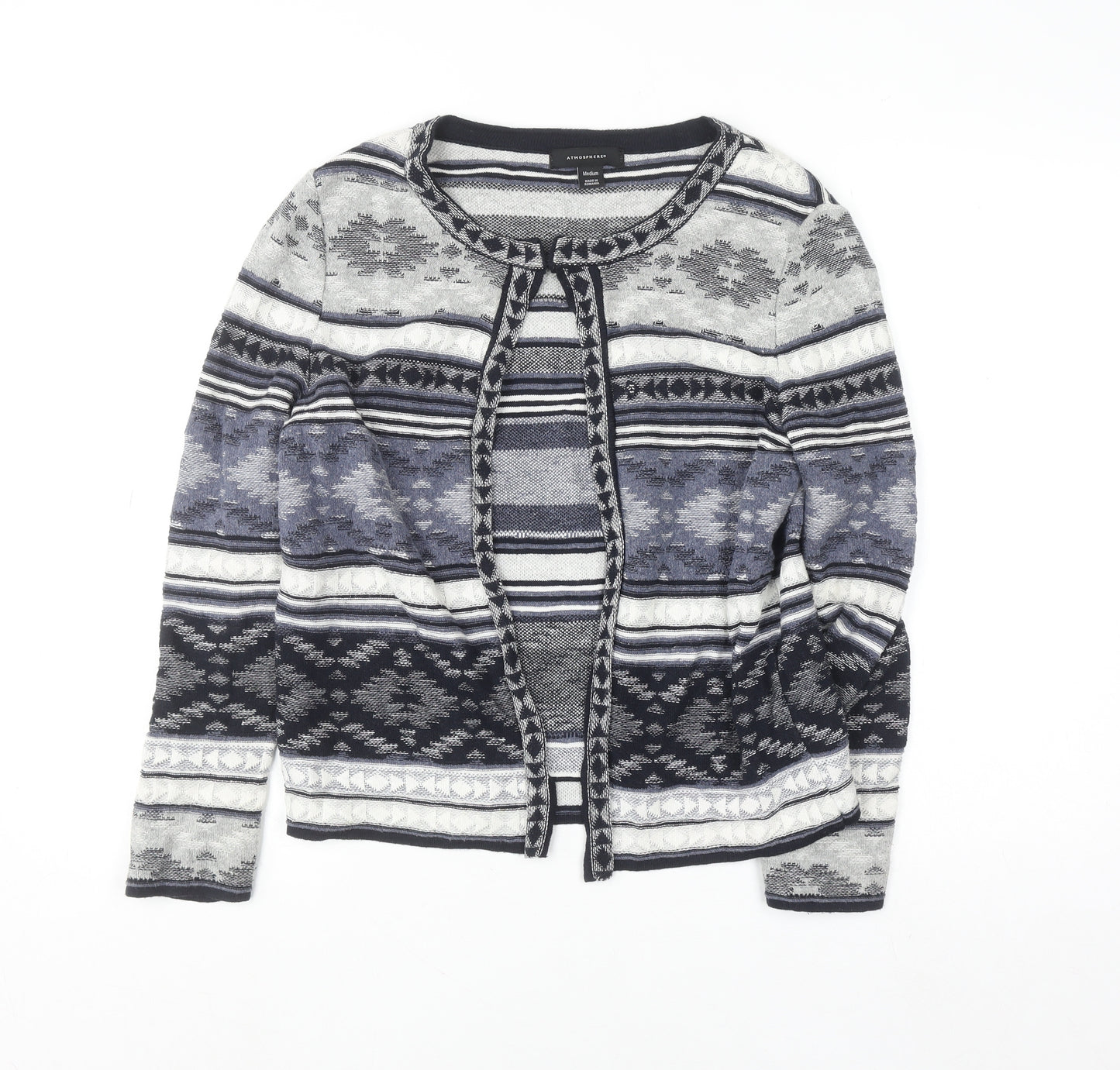 Atmosphere Women’s Multicoloured Fair Isle Knit Cardigan Size M