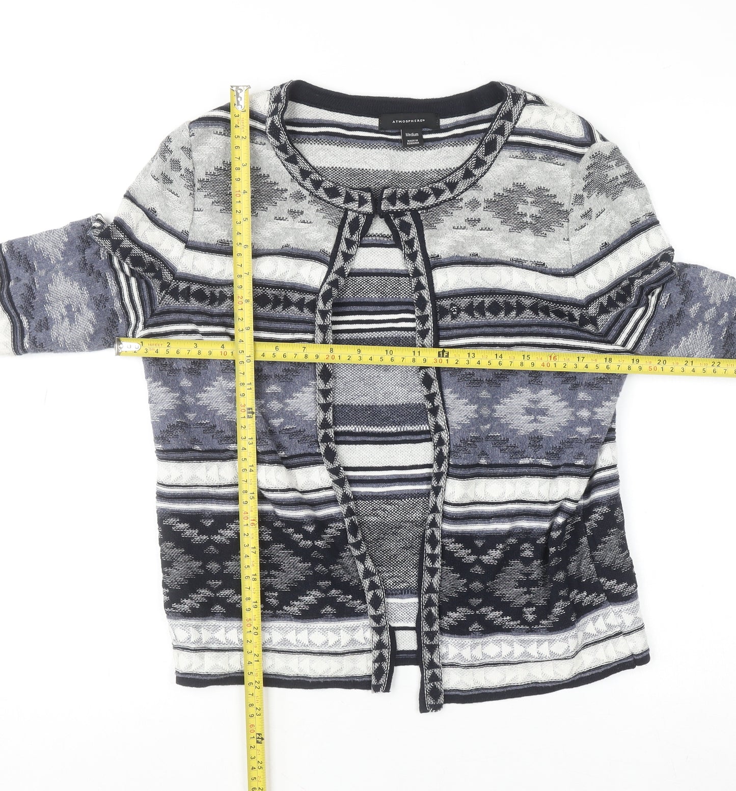 Atmosphere Women’s Multicoloured Fair Isle Knit Cardigan Size M