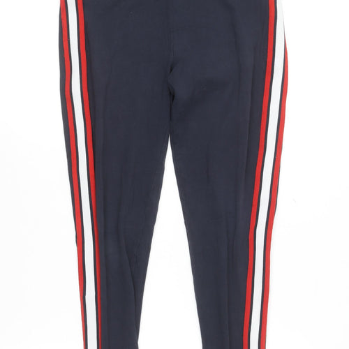 Diesel Womens Blue Stripe Leggings Size M Slim Fit Activewear