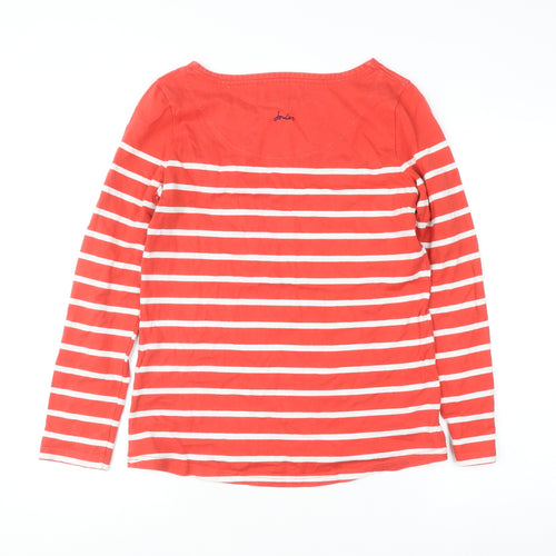 Joules Womens Red Striped Long Sleeve Cotton Top Size UK 10