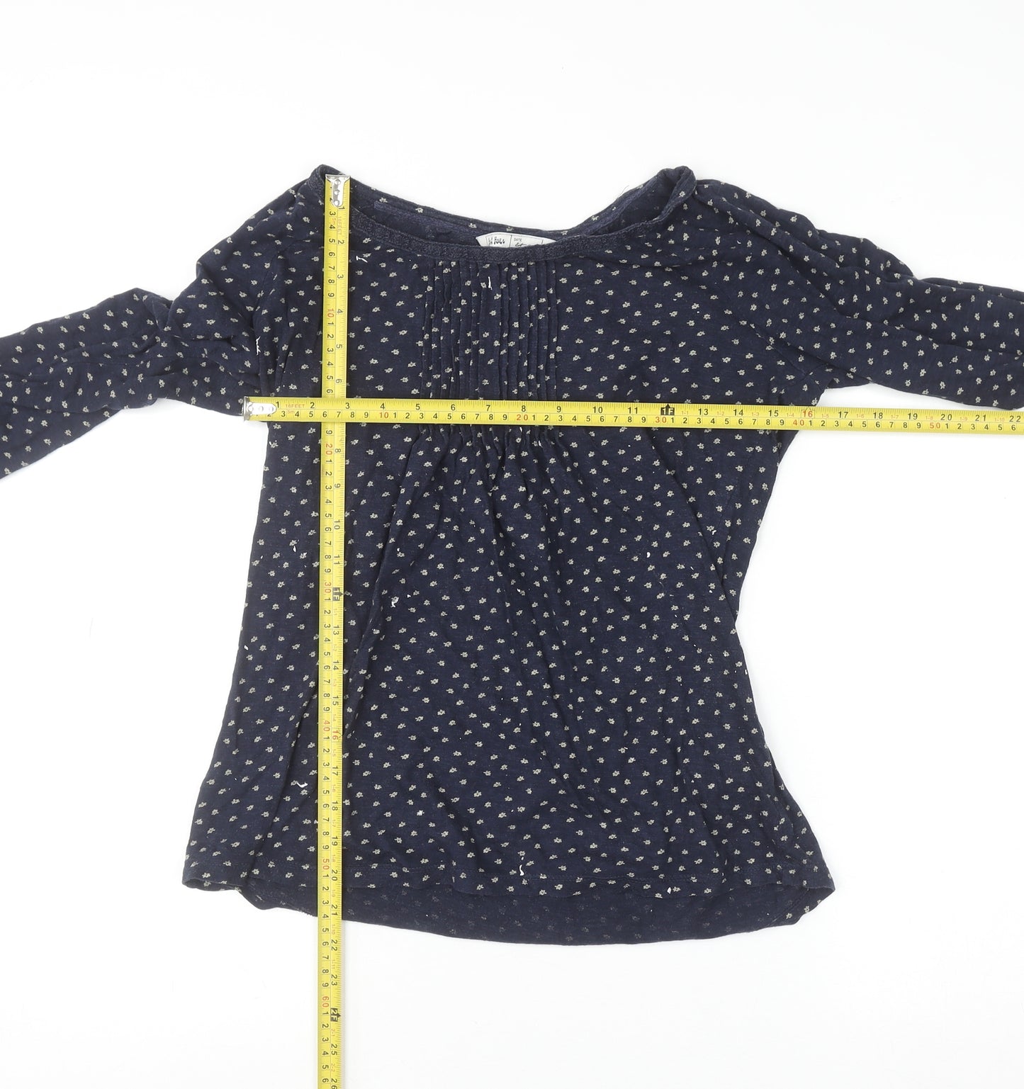 Fat Face Women Blue Cotton Floral Long Sleeve Tunic Blouse Size 12