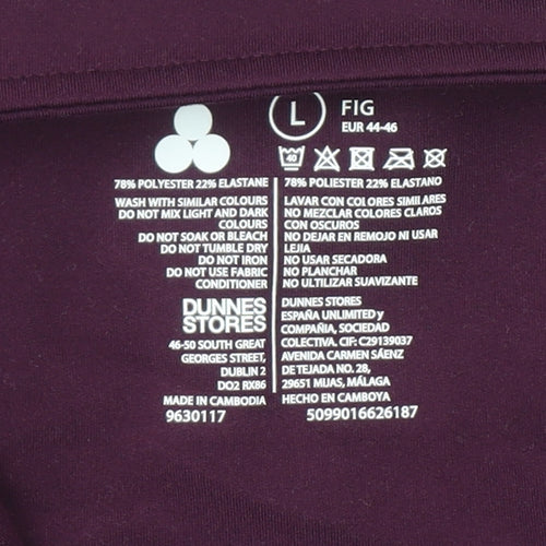 Dunnes Stores Womens Purple Size 16 Track Jacket Full Zip Lightweight Activewear