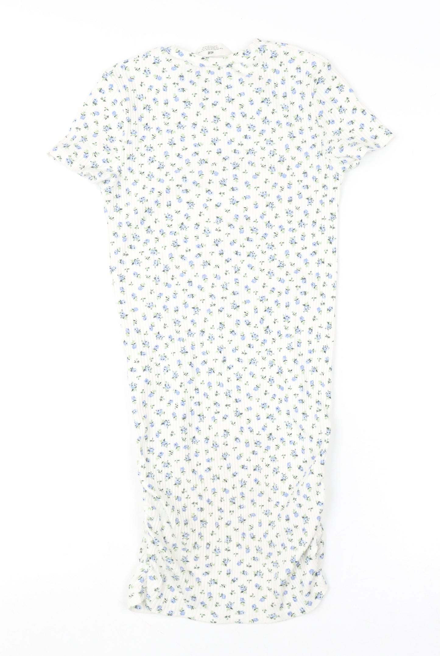 H&M Teens White Floral Bodycon Midi Dress Size 12-14