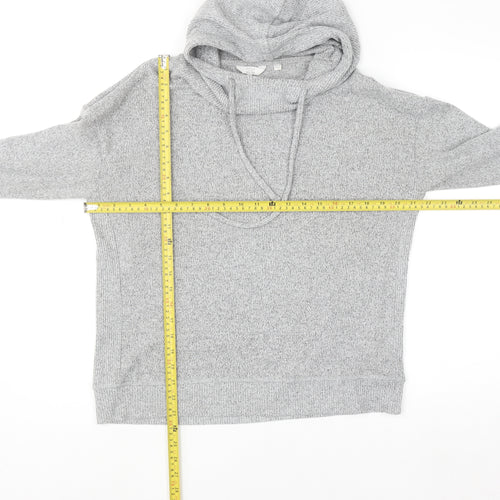 FatFace Women's Grey Hooded Pullover Sweatshirt UK 10 Viscose Blend