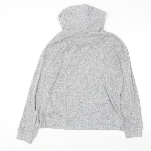 FatFace Women's Grey Hooded Pullover Sweatshirt UK 10 Viscose Blend