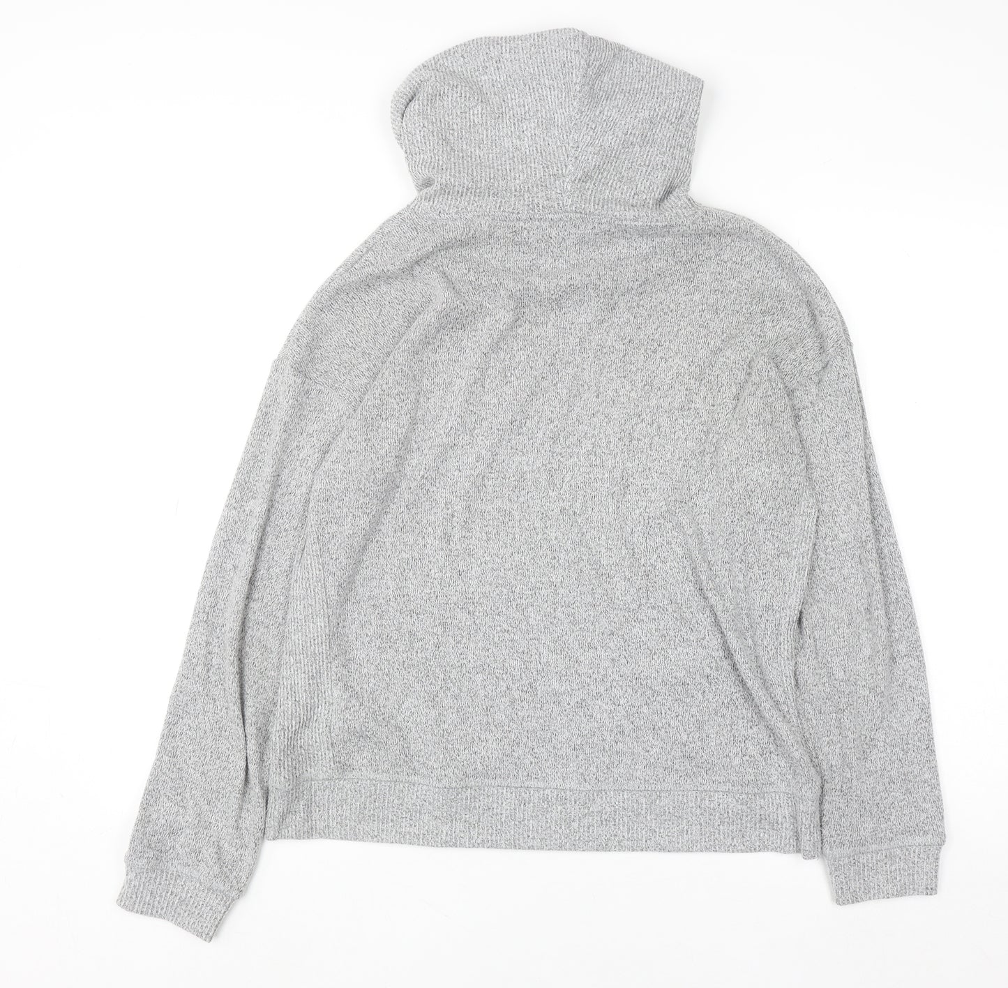 FatFace Women's Grey Hooded Pullover Sweatshirt UK 10 Viscose Blend