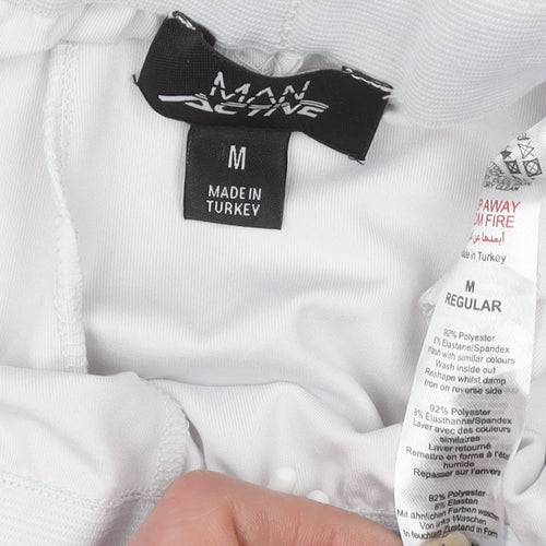 MAN Active Men’s White Regular Fit Sweat Shorts Size M