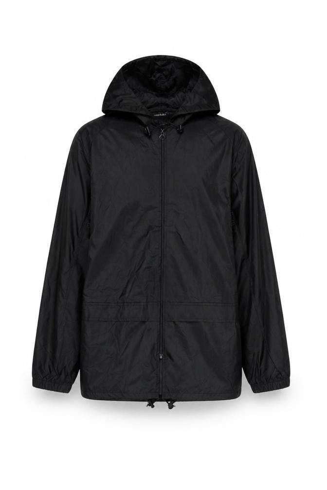 Front view of Regatta Men’s Black S Lightweight Hooded Windbreaker Jacket