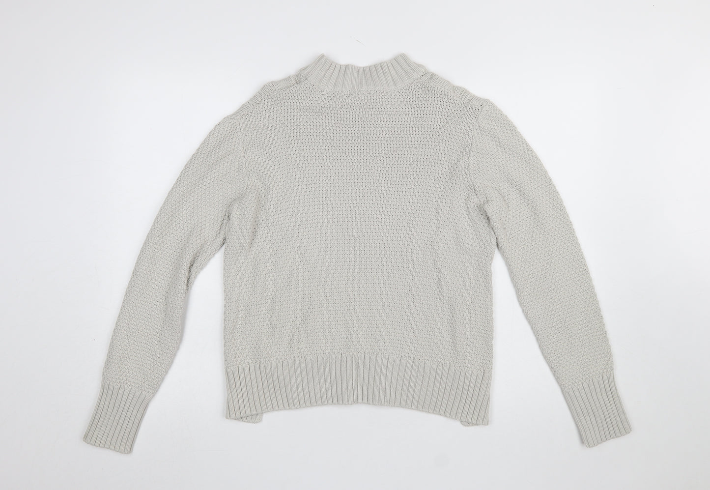 Therapy Women Ivory Cable Knit Mock Neck Cotton Jumper M