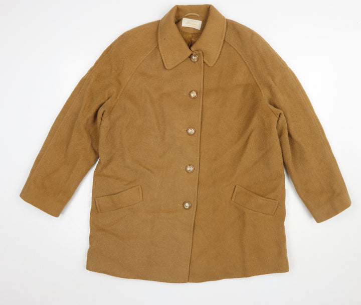 Eastex Women's Beige Wool Alpaca Overcoat Size 16 Classic Lined