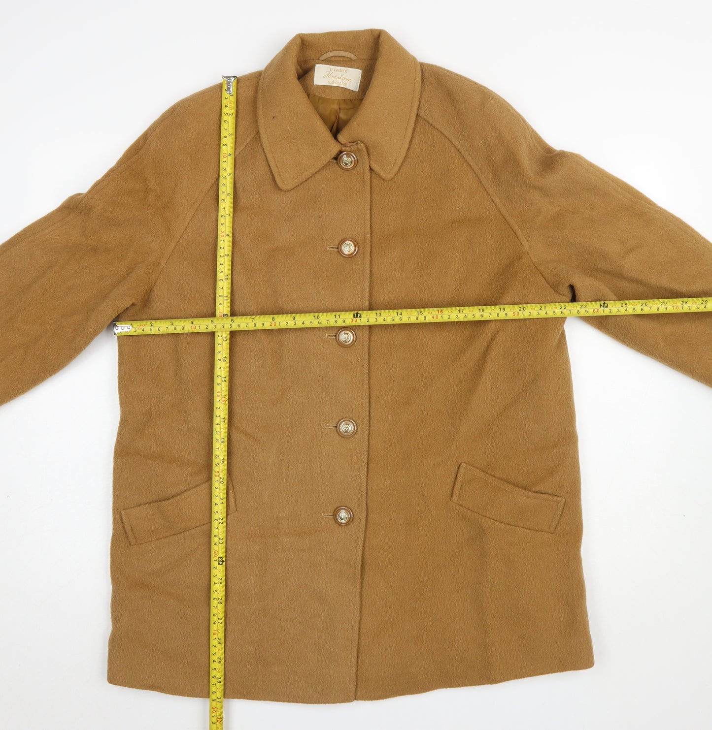 Eastex Women's Beige Wool Alpaca Overcoat Size 16 Classic Lined