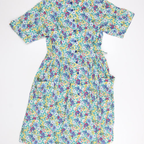 Origin Women’s Multicoloured Floral Cotton Shirt Dress Size 12