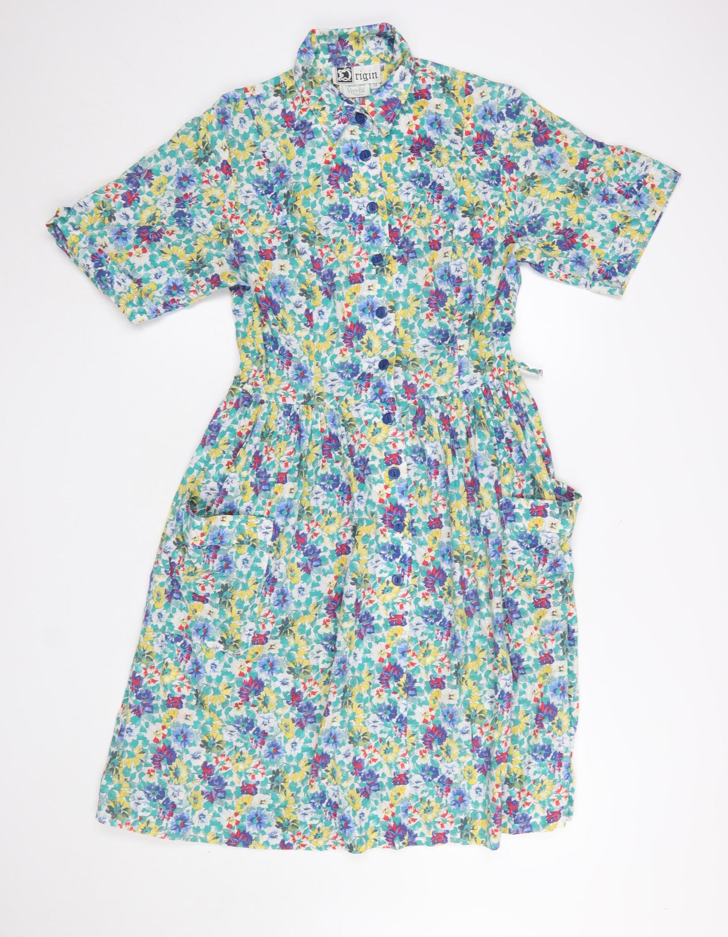 Origin Women’s Multicoloured Floral Cotton Shirt Dress Size 12