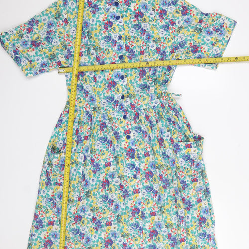 Origin Women’s Multicoloured Floral Cotton Shirt Dress Size 12