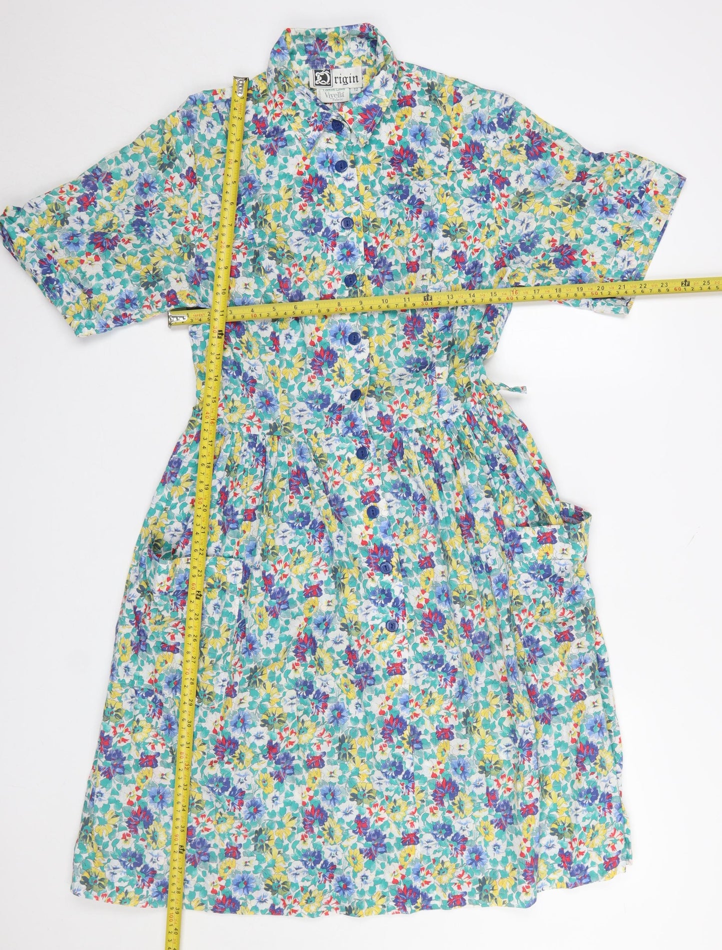 Origin Women’s Multicoloured Floral Cotton Shirt Dress Size 12
