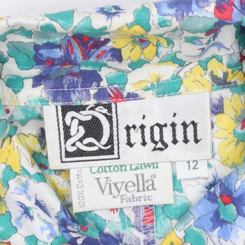 Origin Women’s Multicoloured Floral Cotton Shirt Dress Size 12