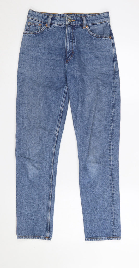 Monki Women’s Blue High Relaxed Fit Straight Denim Jeans Size 25