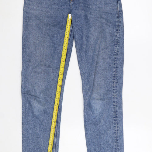 Monki Women’s Blue High Relaxed Fit Straight Denim Jeans Size 25