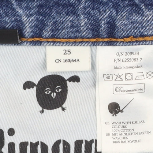 Monki Women’s Blue High Relaxed Fit Straight Denim Jeans Size 25