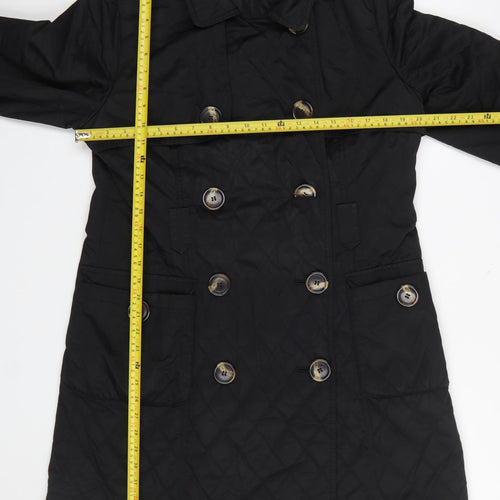 Marks and Spencer Women's Black Quilted Coat Size 16 Long