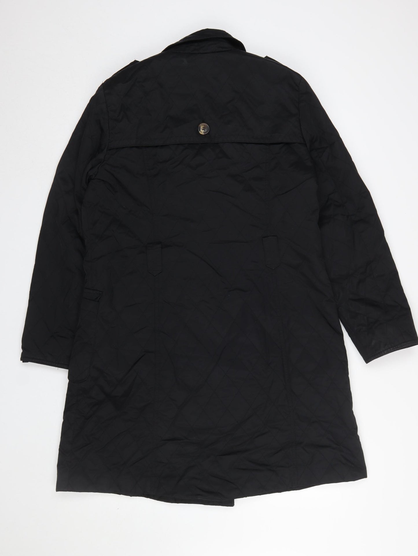 Marks and Spencer Women's Black Quilted Coat Size 16 Long