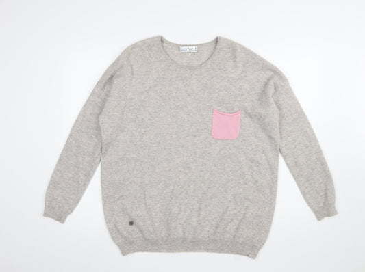Lucy Nagle Womens Grey Cashmere Crew Neck Jumper Size S