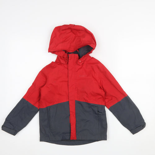 Mountain Warehouse Boys Red Waterproof Hooded Rain Coat Jacket 5-6 Years
