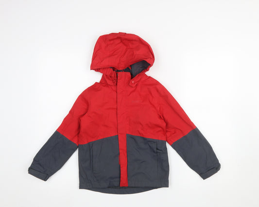 Mountain Warehouse Boys Red Waterproof Hooded Rain Coat Jacket 5-6 Years
