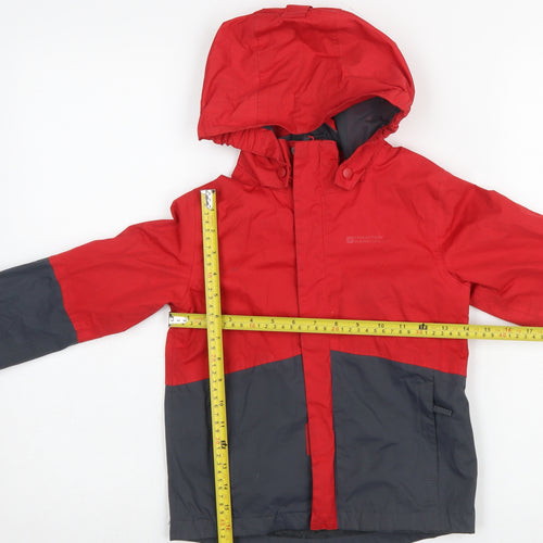 Mountain Warehouse Boys Red Waterproof Hooded Rain Coat Jacket 5-6 Years
