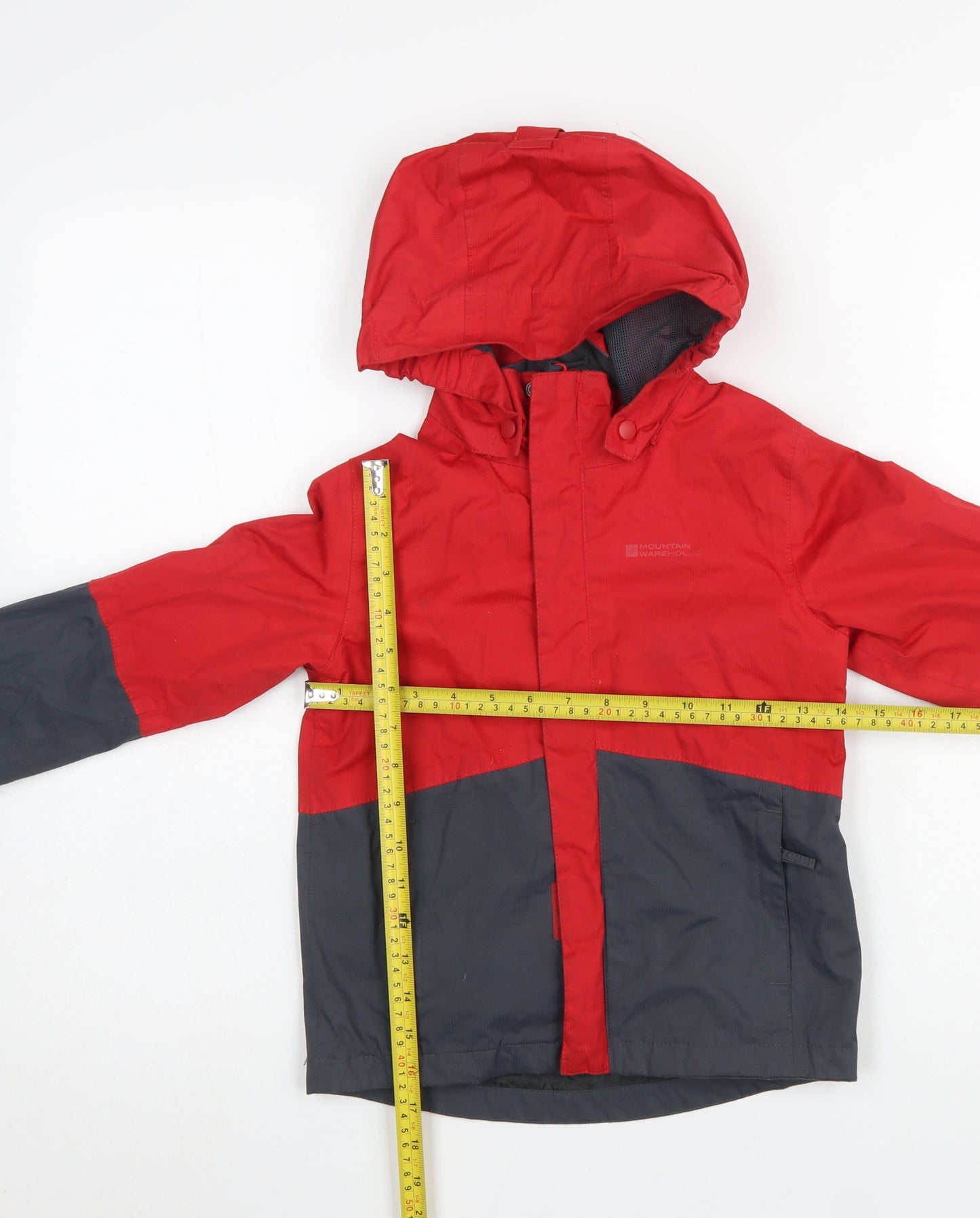 Mountain Warehouse Boys Red Waterproof Hooded Rain Coat Jacket 5-6 Years
