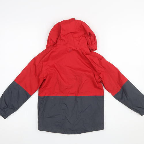 Mountain Warehouse Boys Red Waterproof Hooded Rain Coat Jacket 5-6 Years