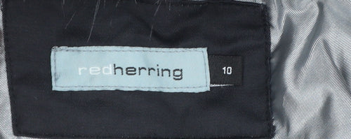 Red Herring Women's Black Faux Fur Hooded Parka Jacket Size 10