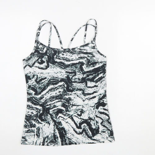 Red Herring Womens Black Marble Print Strappy Tank Top Size 10