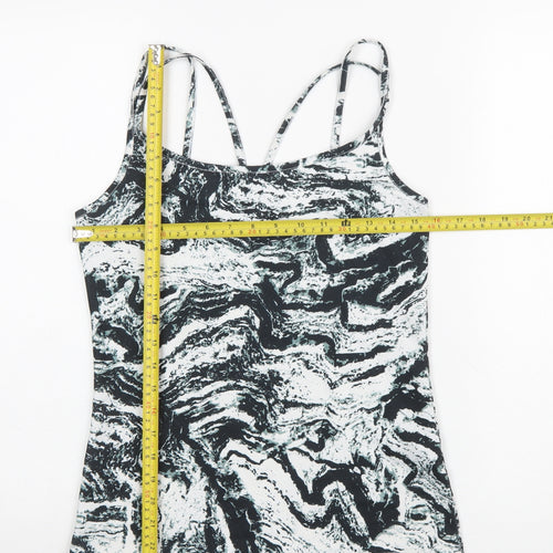 Red Herring Womens Black Marble Print Strappy Tank Top Size 10