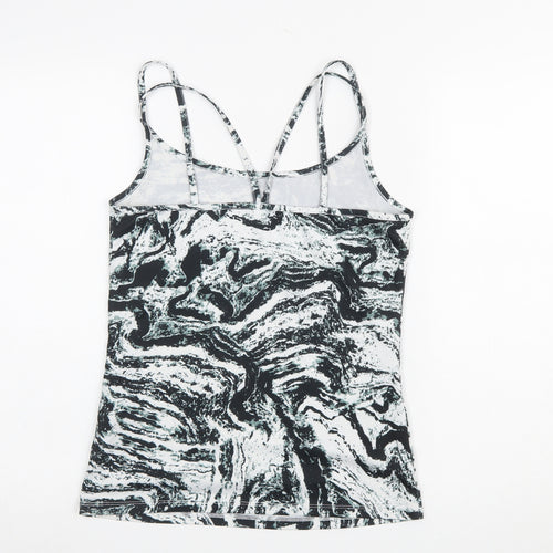 Red Herring Womens Black Marble Print Strappy Tank Top Size 10