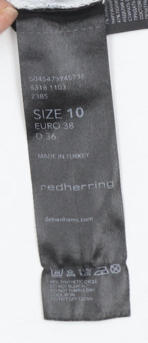 Red Herring Womens Black Marble Print Strappy Tank Top Size 10