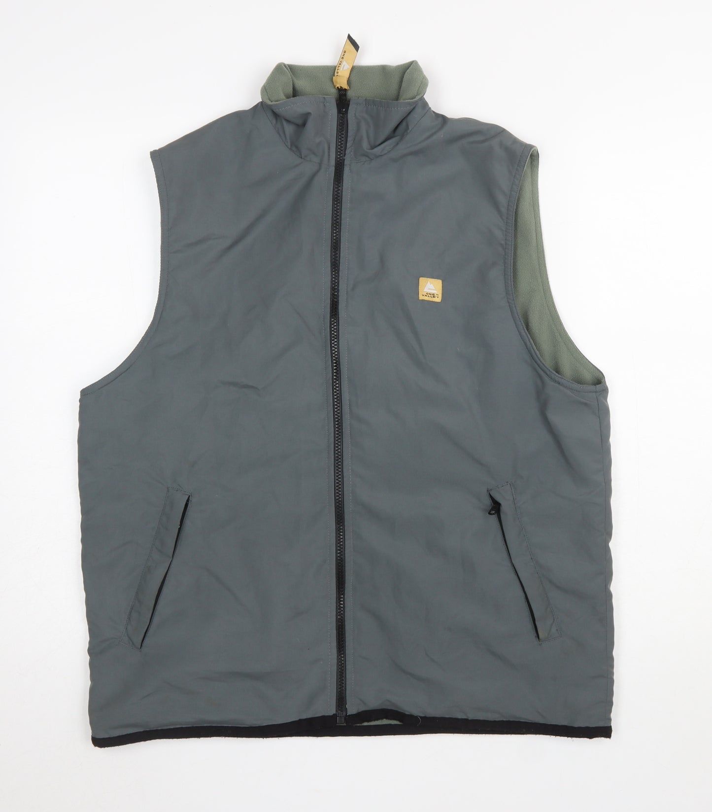One Valley Men’s Grey Full Zip Padded Bodywarmer Waistcoat S