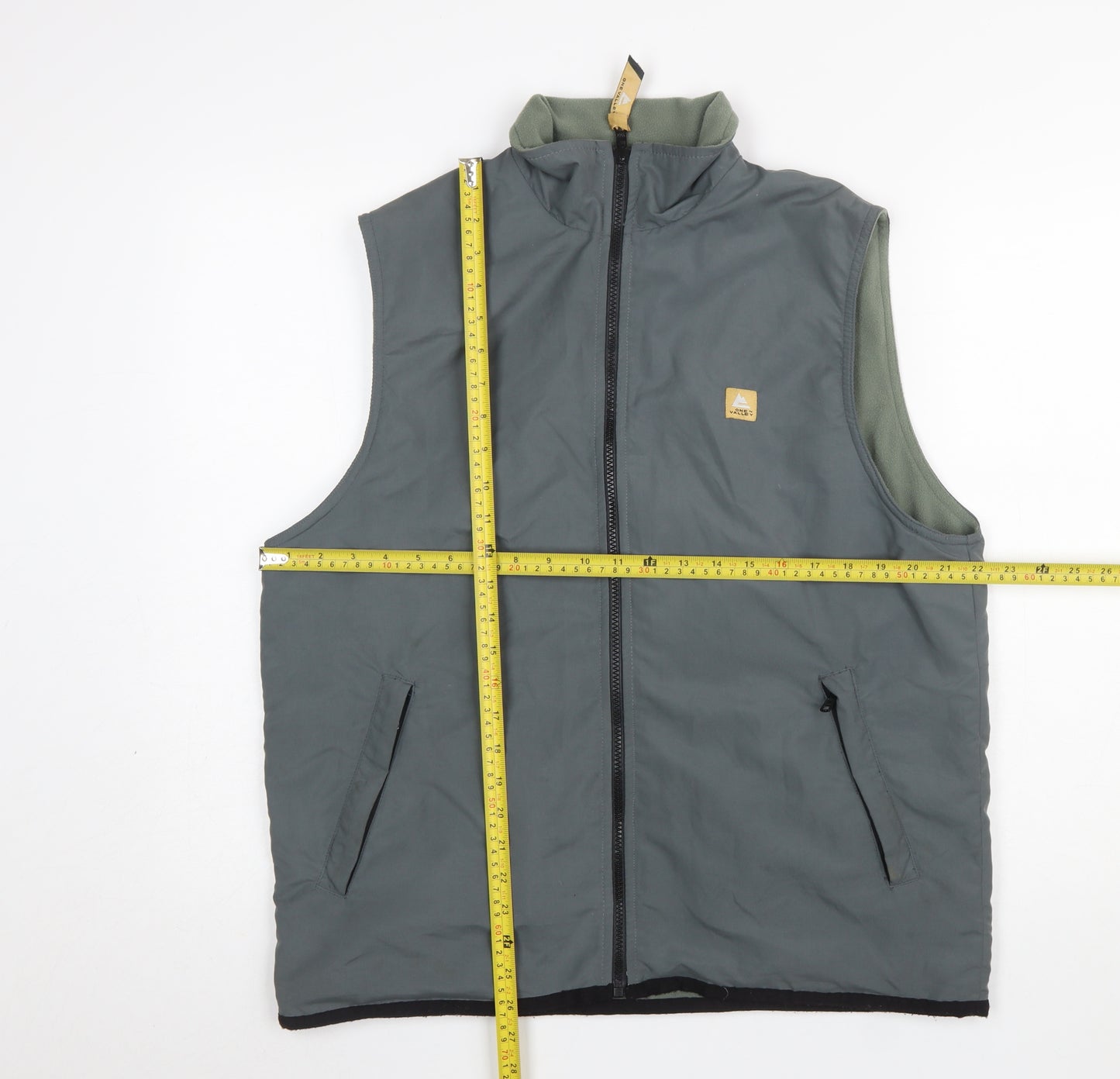 One Valley Men’s Grey Full Zip Padded Bodywarmer Waistcoat S