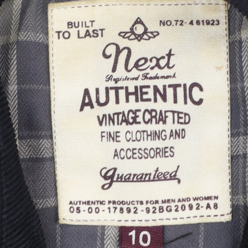 Next Women's Blue Quilted Belted Jacket Size 10 Mid-Length Classic Style