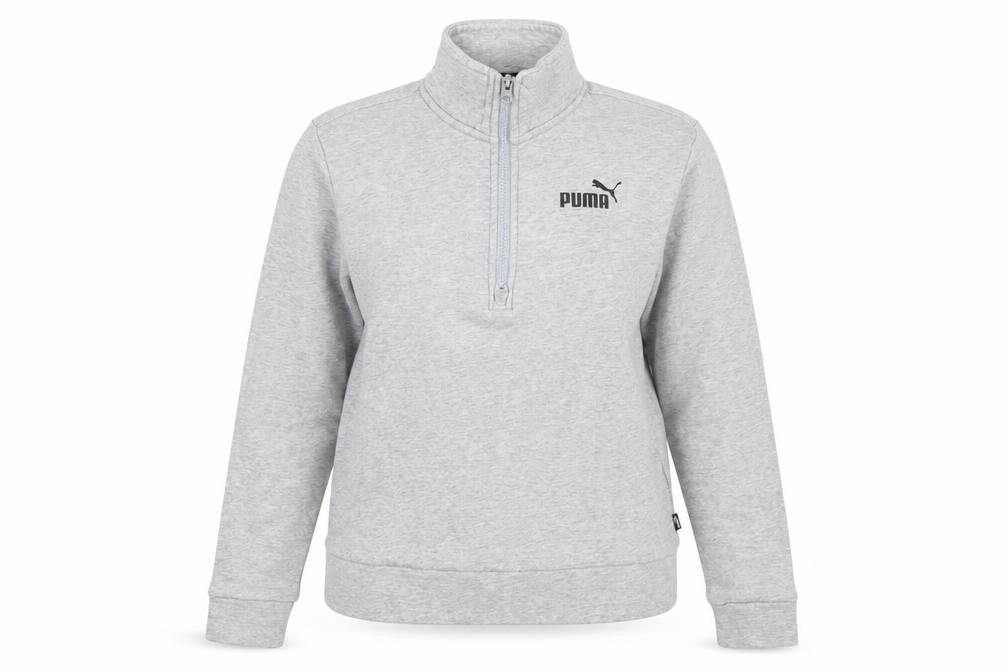 Front view of Puma Women's Grey 1/2 Zip Pullover Sweatshirt XS