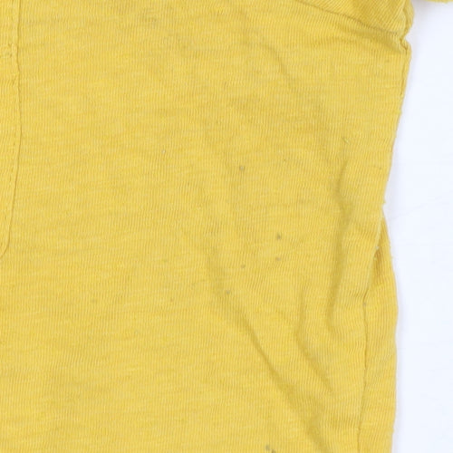 Superdry Women's Yellow V-Neck Short Sleeve T-Shirt UK14 Cotton Blend